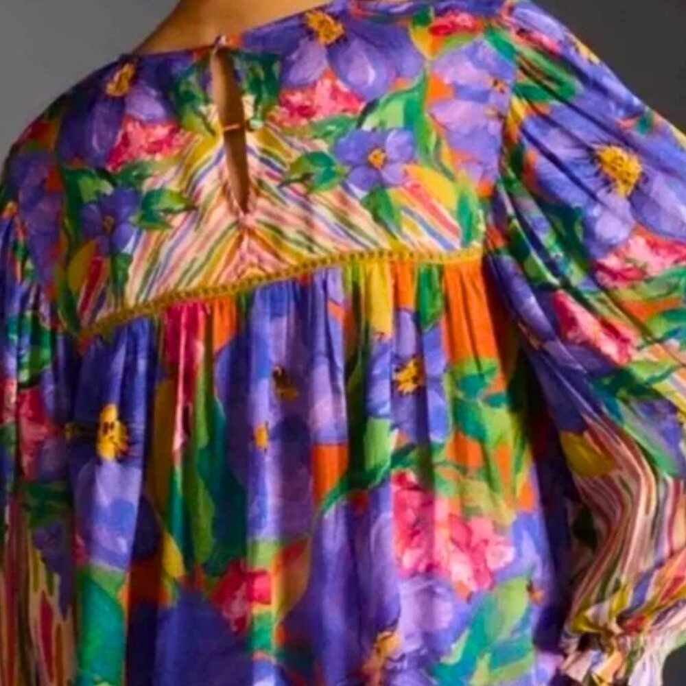 NWT Anthropologie Bl^nk Miranda Peasant Blouse - Picture 2 of 6